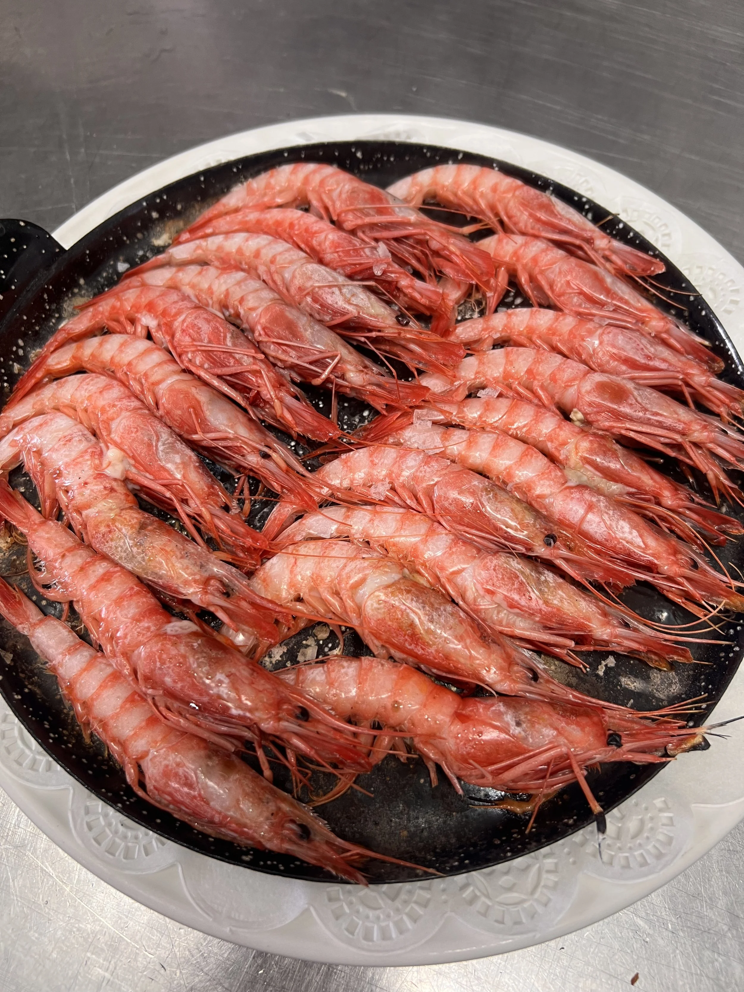Sarten de gambas rojas