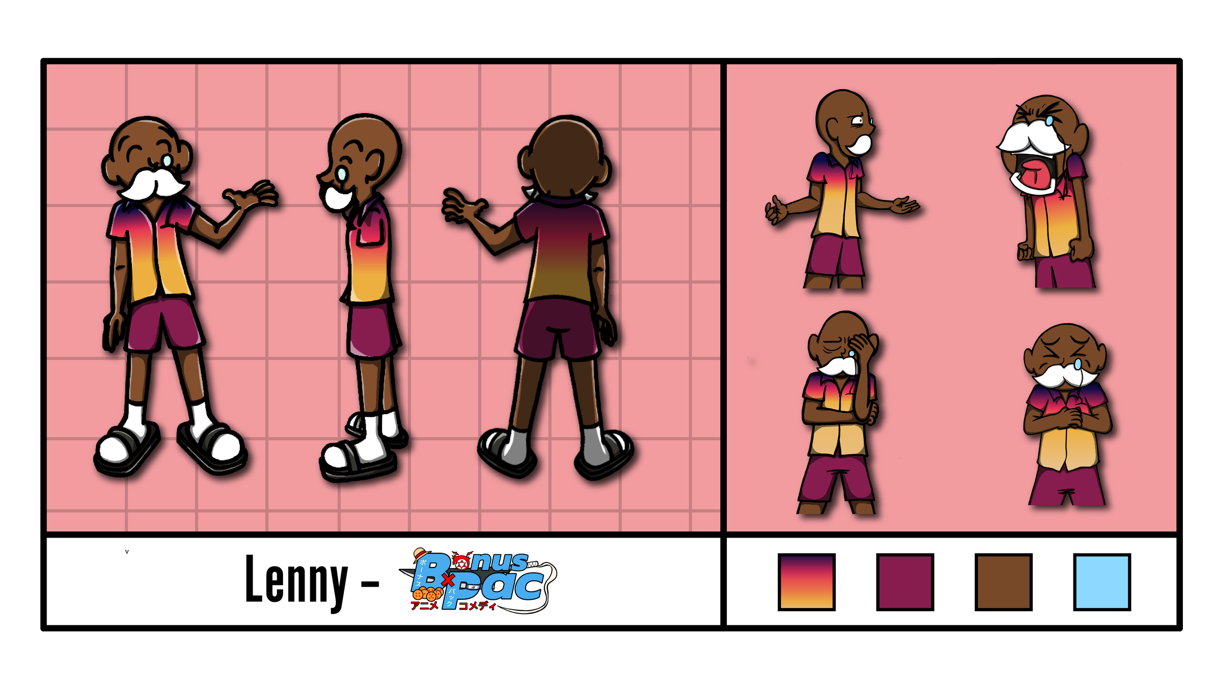 BonusPac Lenny Character Design Sheet.