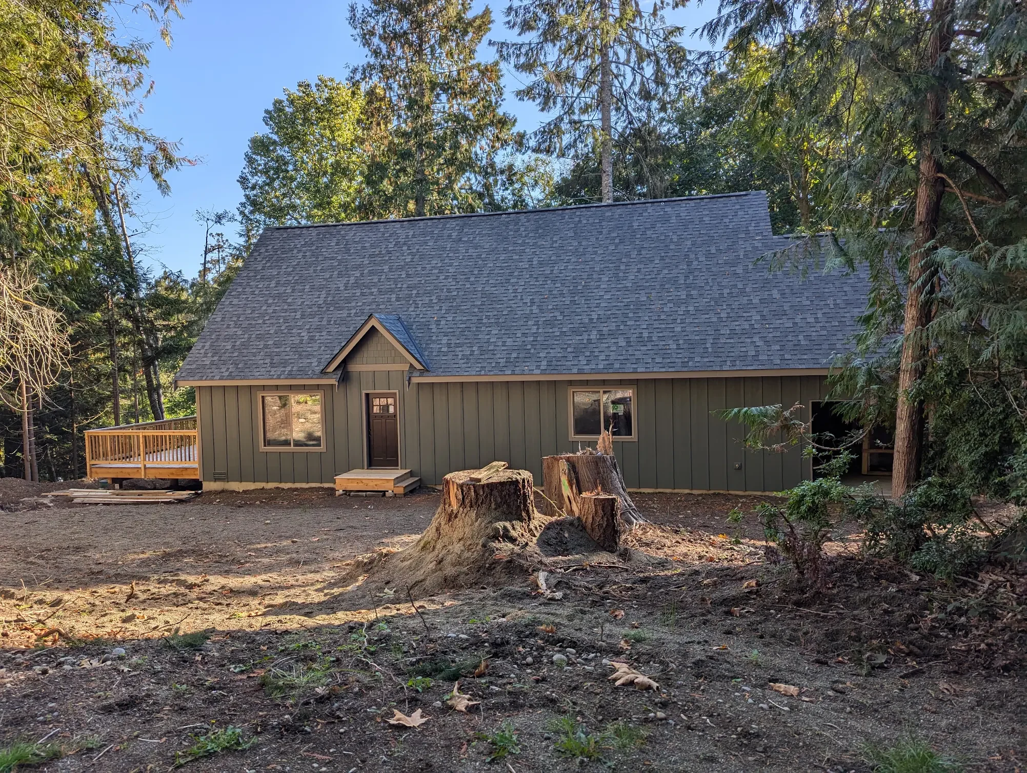 Google review photo from homeowner in Seabeck, WA of new custom home built by TJ Parkis