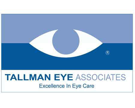 Logo of Tallman Eye Associates featuring an eye icon and text 'Excellence In Eye Care'.