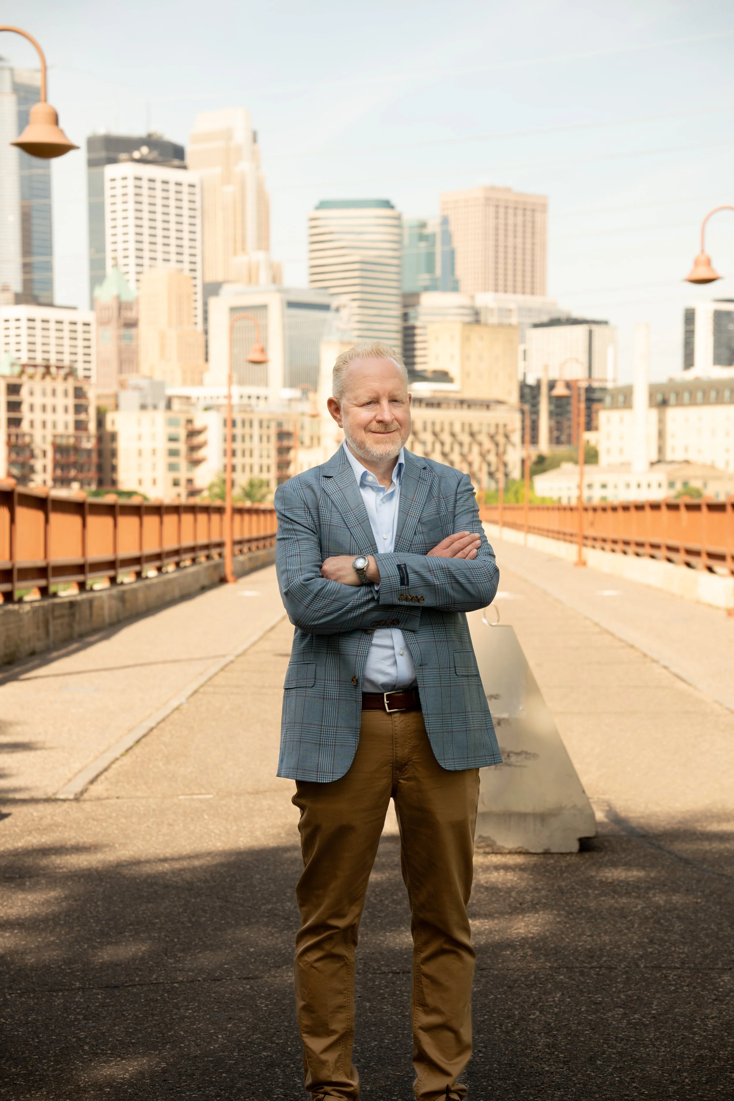 Image of Brian on Minneapolis landmark Stone Arch Bridge