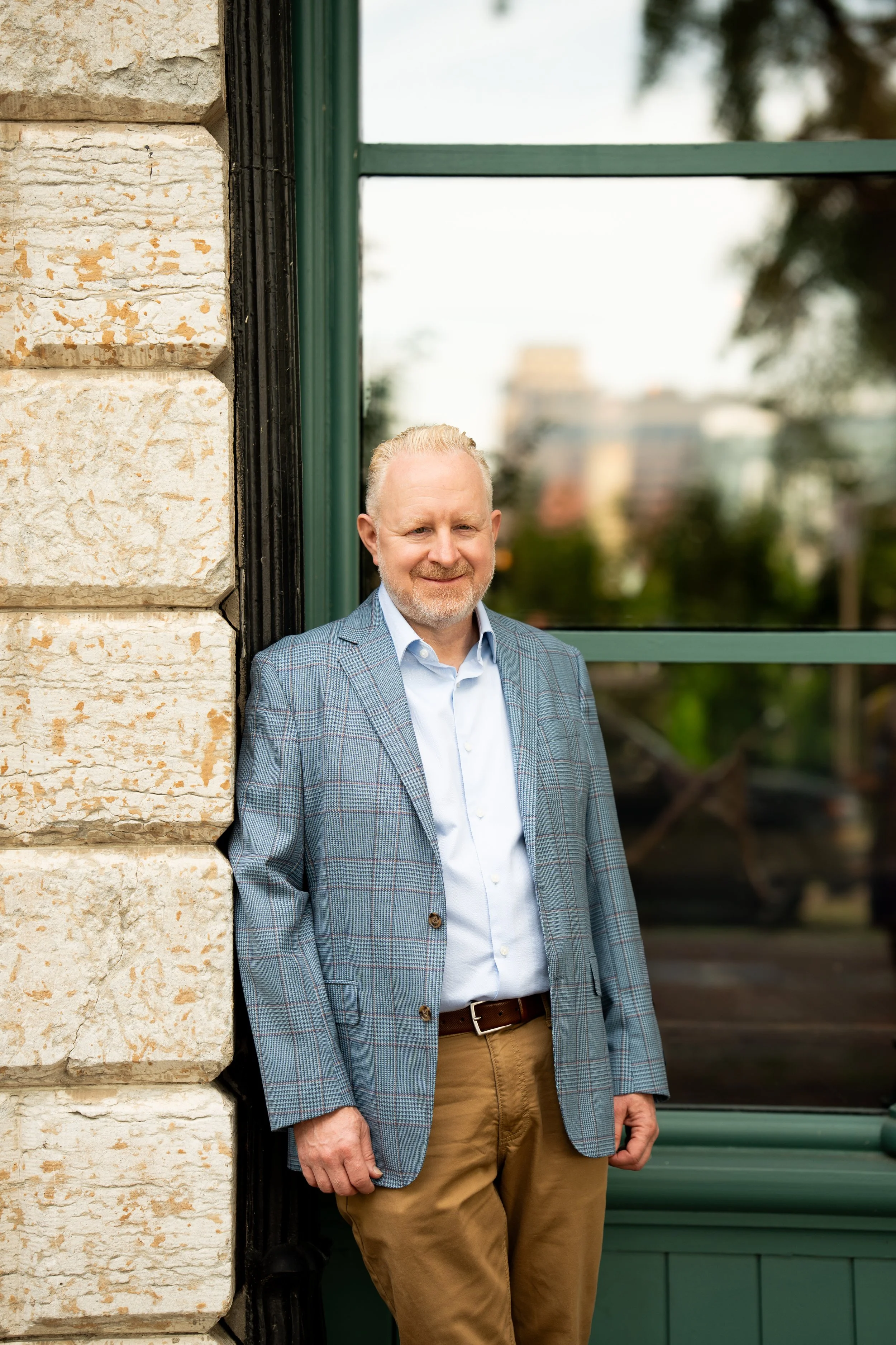 Headshot taken on St Anthony Main in Minneapolis of  Medtech strategist Brian Anderson