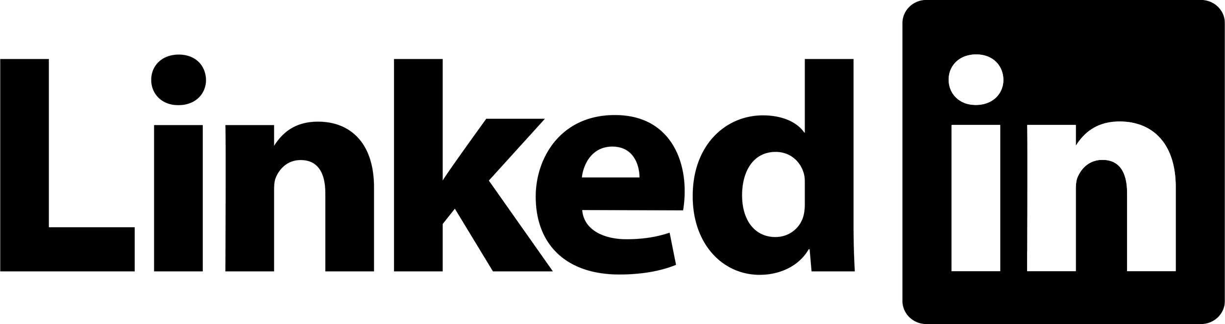 The black and white logo of LinkedIn with the word 'in' in white outlined letters.