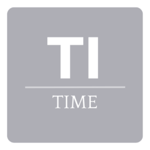 Gray square background with the white logo of Time Inc., featuring the letters 'TI' and the word 'TIME' underneath.