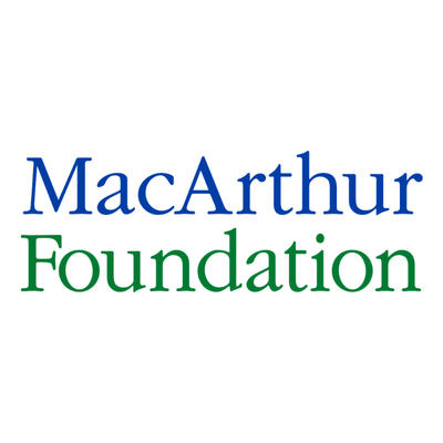 MacArthur Foundation logo with blue and green text