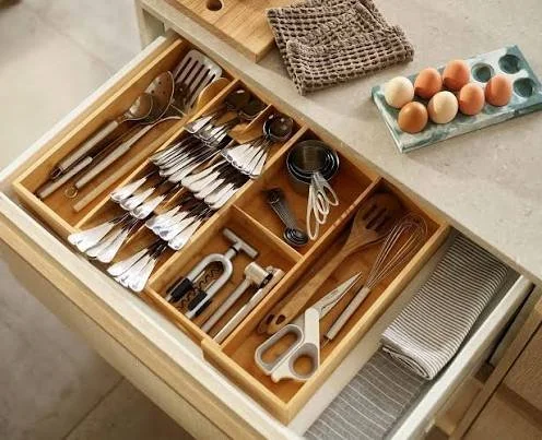 Kitchen drawer insert and cabinet organization for custom kitchens in Southeast Michigan
