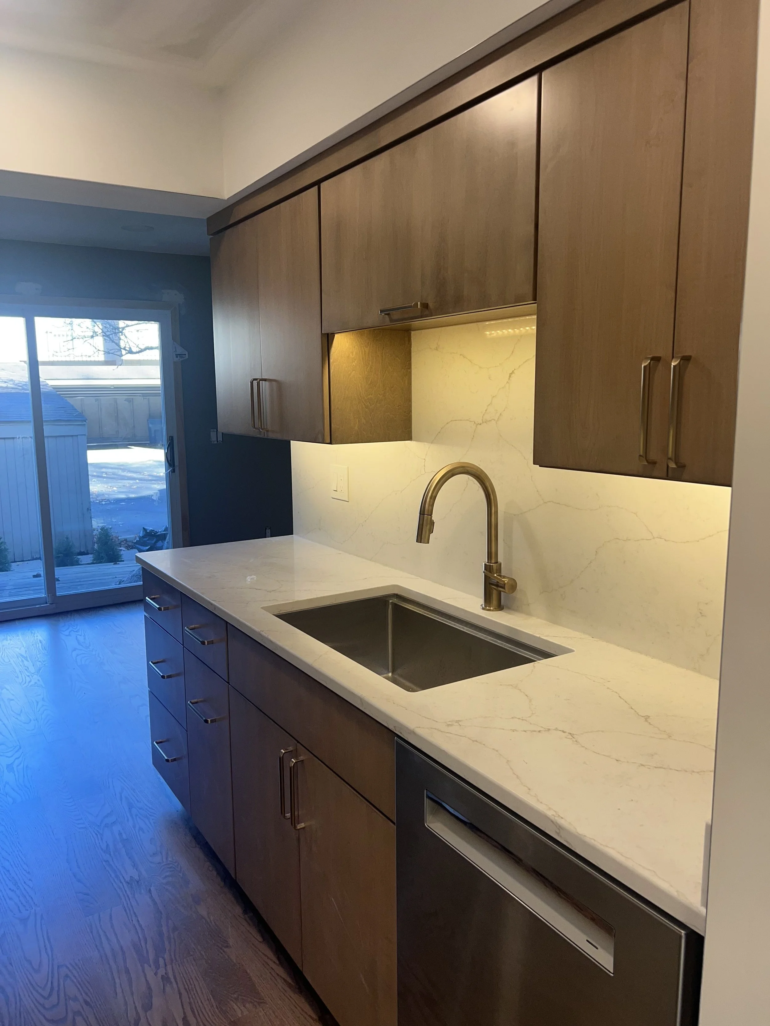 Custom wet bar and coffee station in Troy, Michigan