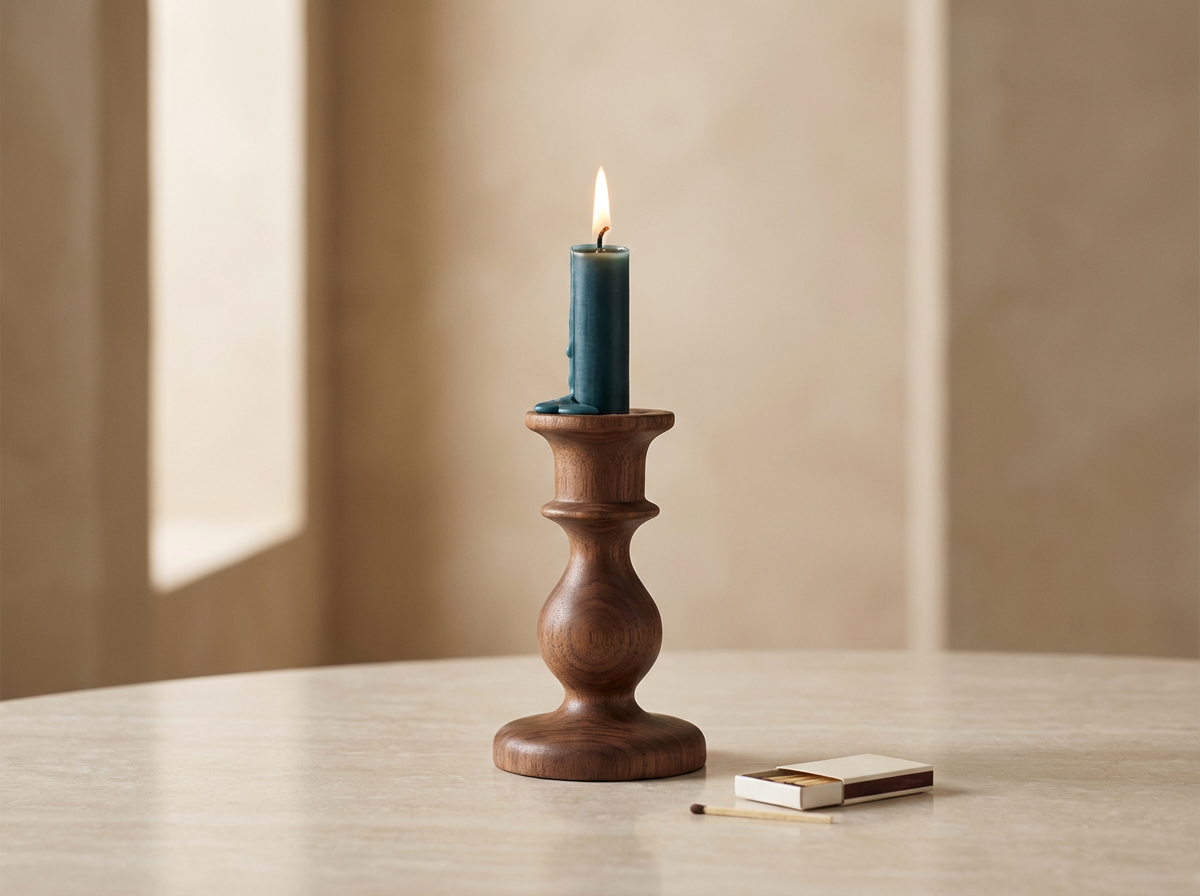 Wooden Candlestick
