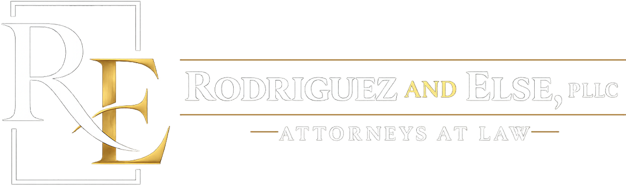 Rodriguez and Else, PLLC logo with a large R and E and Attorneys at Law.