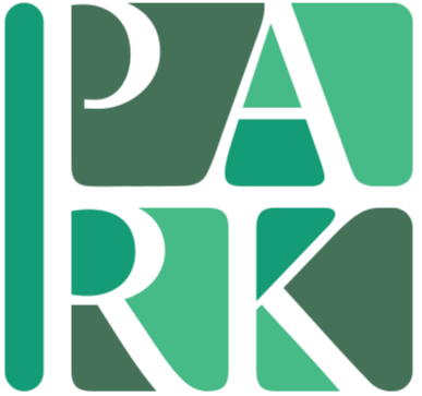 The logo features the word 'PARK' written in stylized black letters inside a green square design.