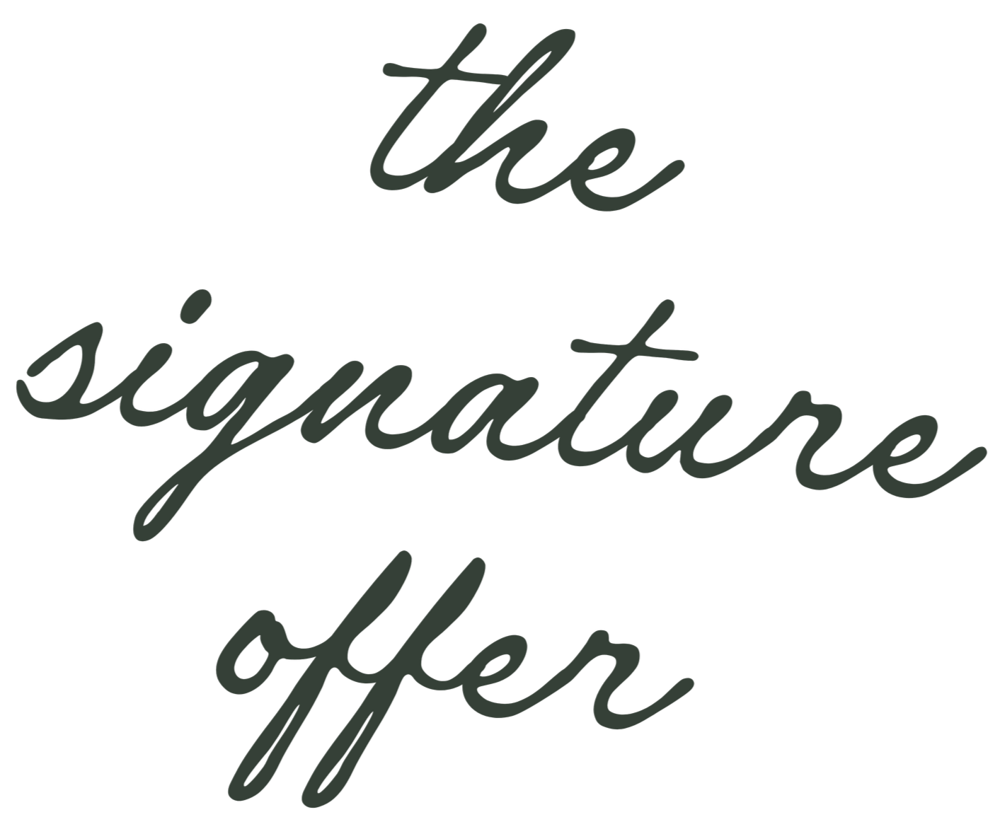 Text saying 'the signature of' in cursive font on a black background.
