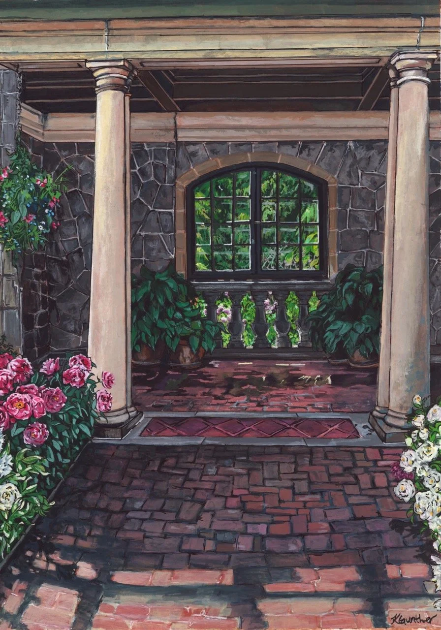 A Summer's Day in Royal Roads Garden |
Gouache on Watercolour Paper
