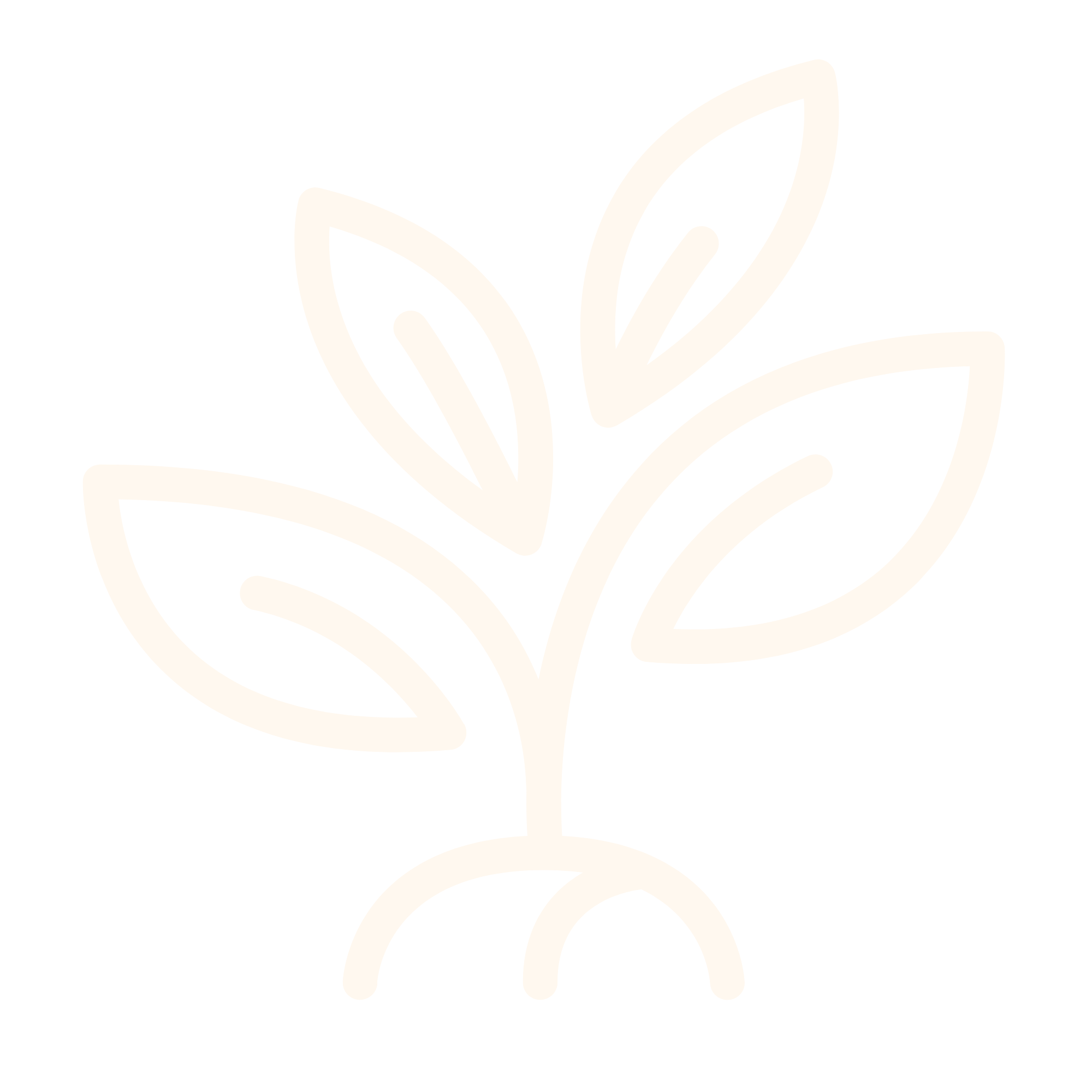 Line art illustration of a plant growing.