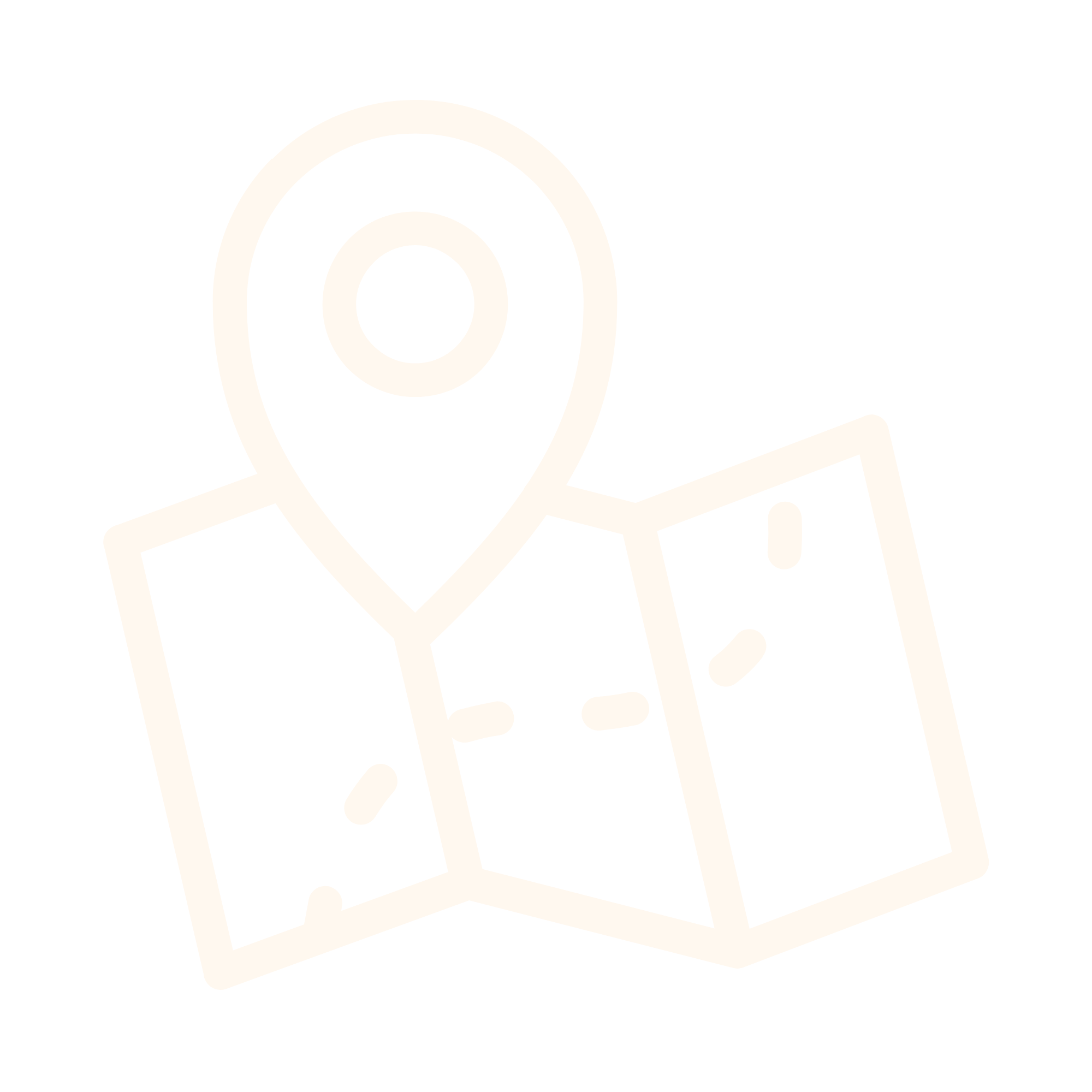 Black and white outline of a person reading a map or piece of paper.