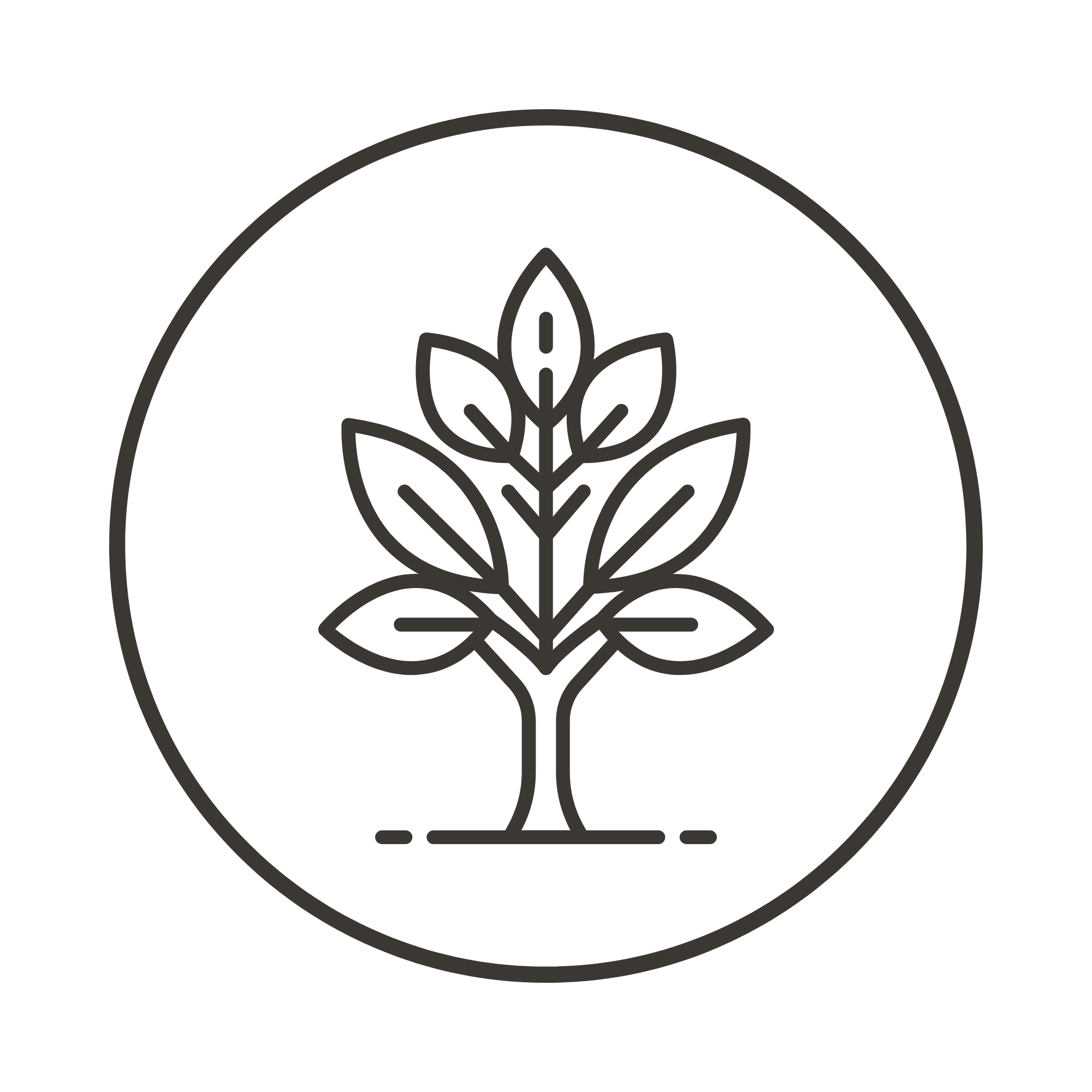 Line drawing of a plate with a small cup or chalice and leaves and a flower in a simple, minimalist style.