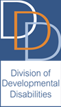 Logo for Division of Developmental Disabilities featuring overlapping blue and beige circles with the text beneath.