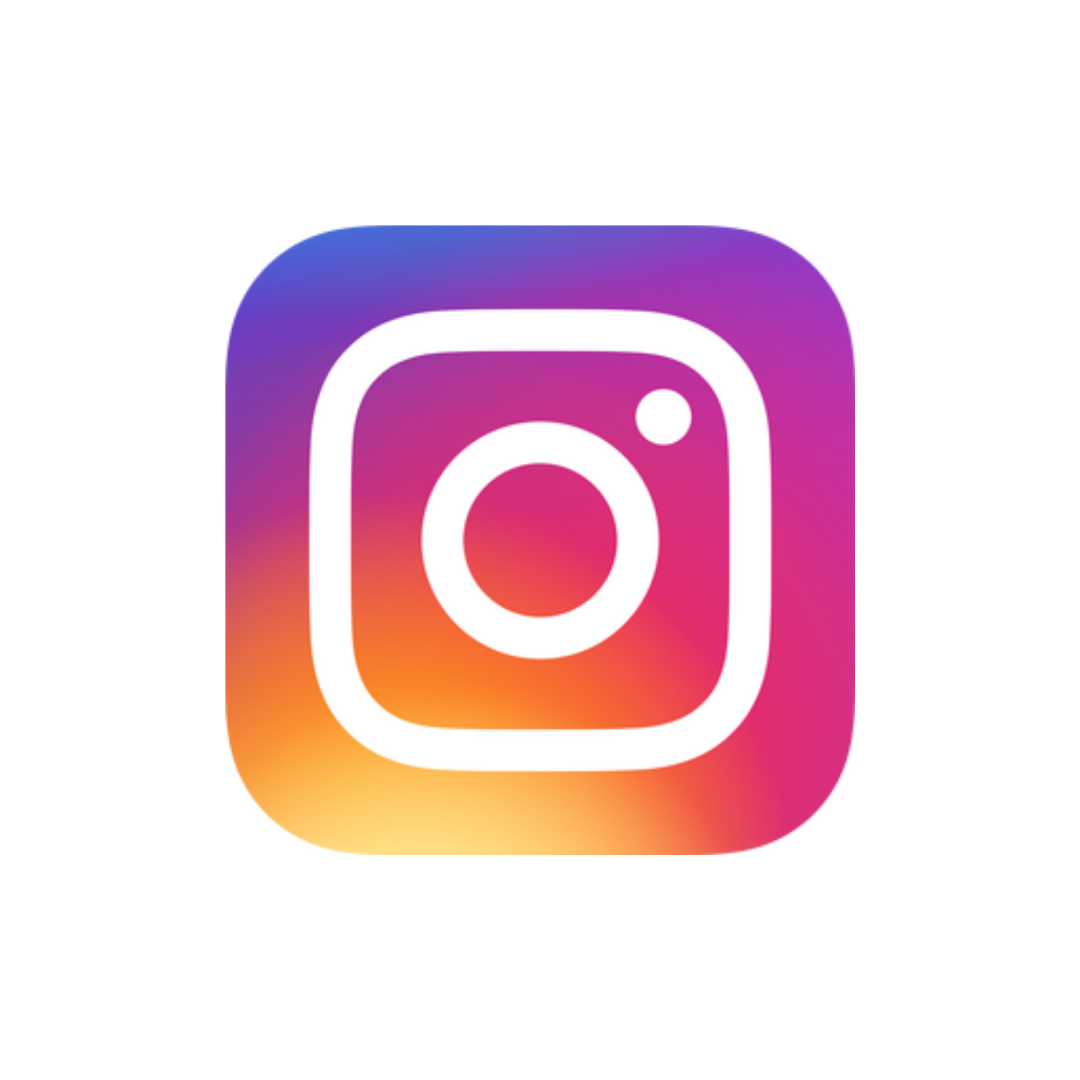 Instagram app icon with a gradient background of purple, pink, orange, and yellow colors and a white outline of a camera.
