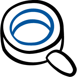 Magnifying glass with a circular shape
