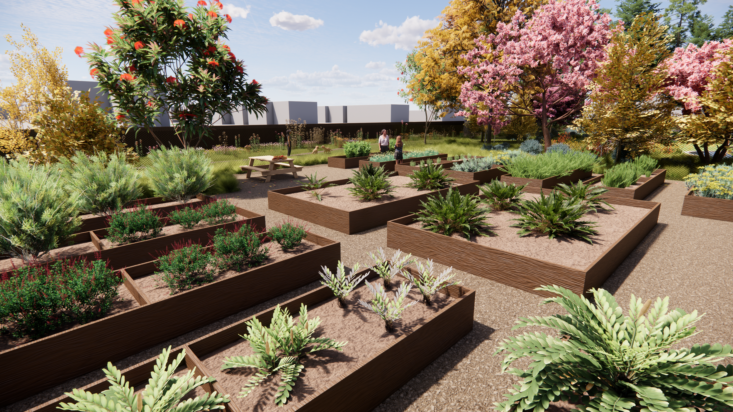 Community Garden Spaces & Potting Shed