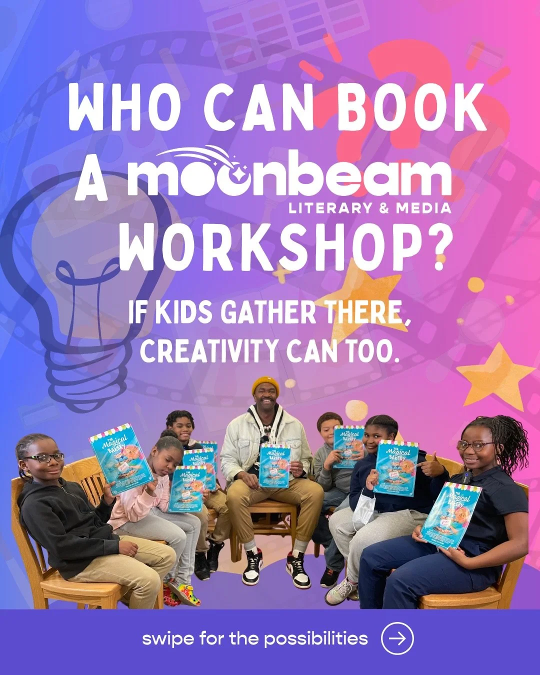 Moonbeam workshops aren&rsquo;t just for schools.

They&rsquo;re for libraries, Boys &amp; Girls Clubs, after-school programs, museums, youth nonprofits, summer programs, community organizations and anywhere else young people are given the space to i