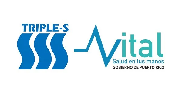 Logotipo de TRIPLE-S Vital, que incluye las palabras 'Salud en tus manos' y 'Gobierno de Puerto Rico'.