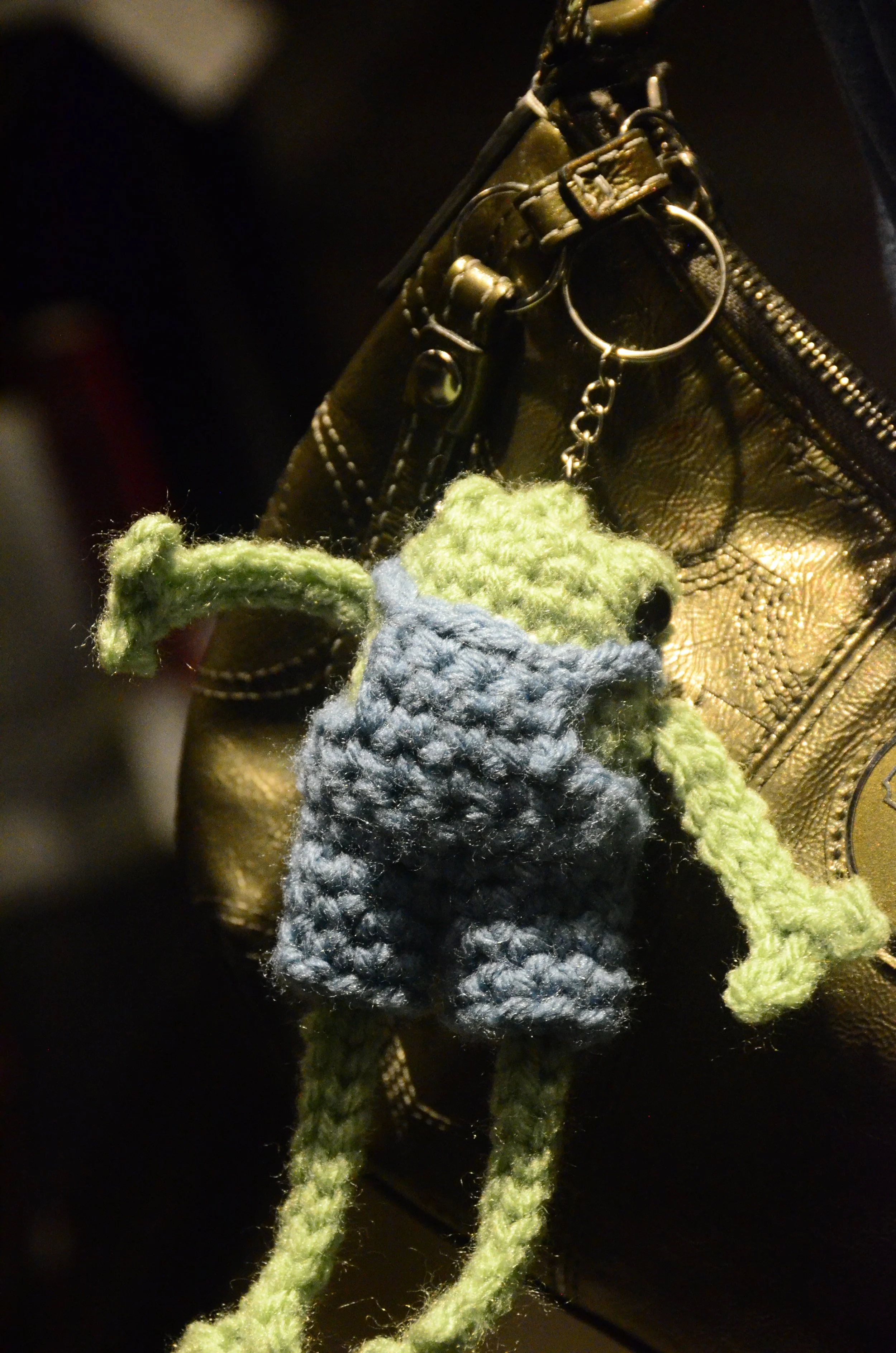 Frog Keychain with Overalls