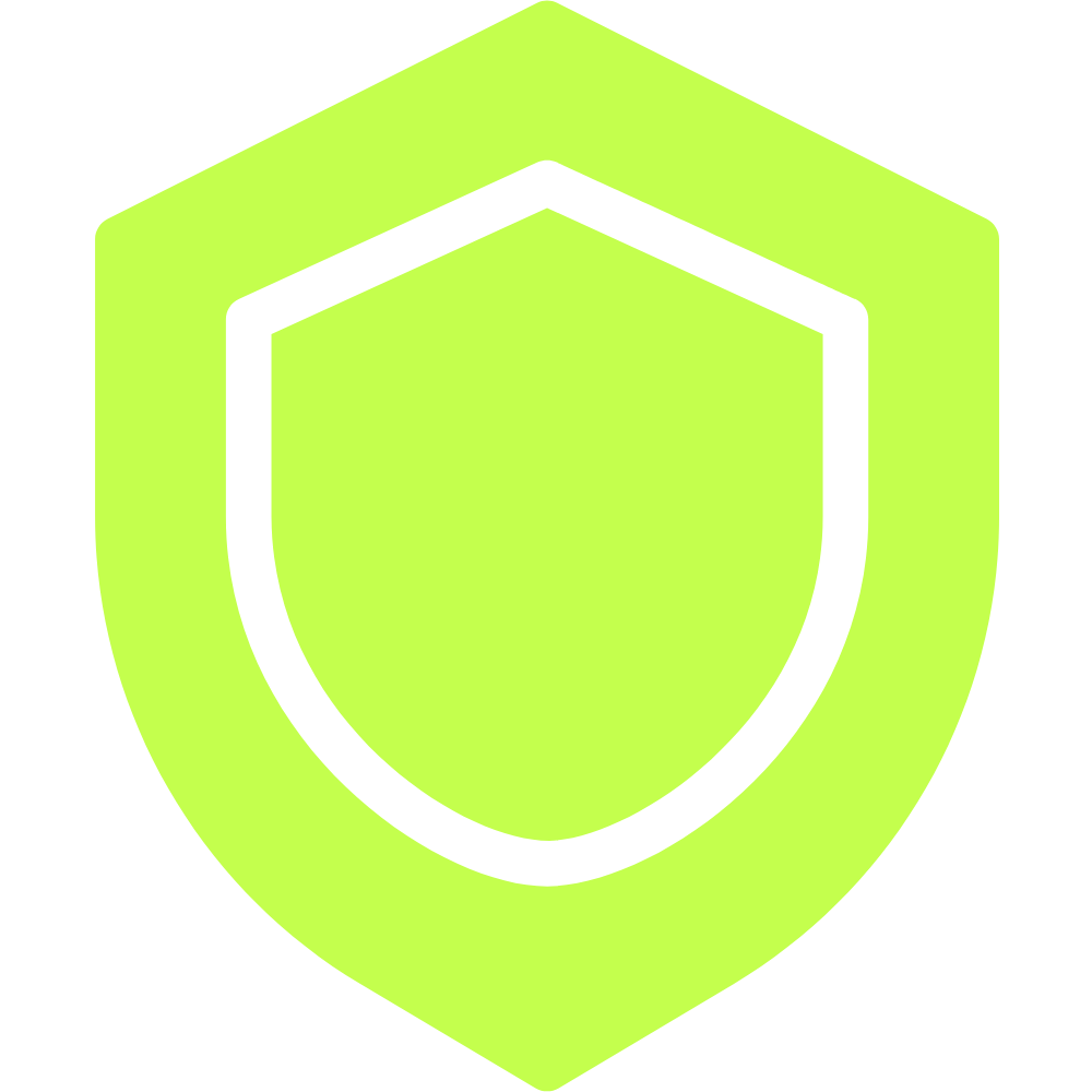 green shield icon representing the defense vertical