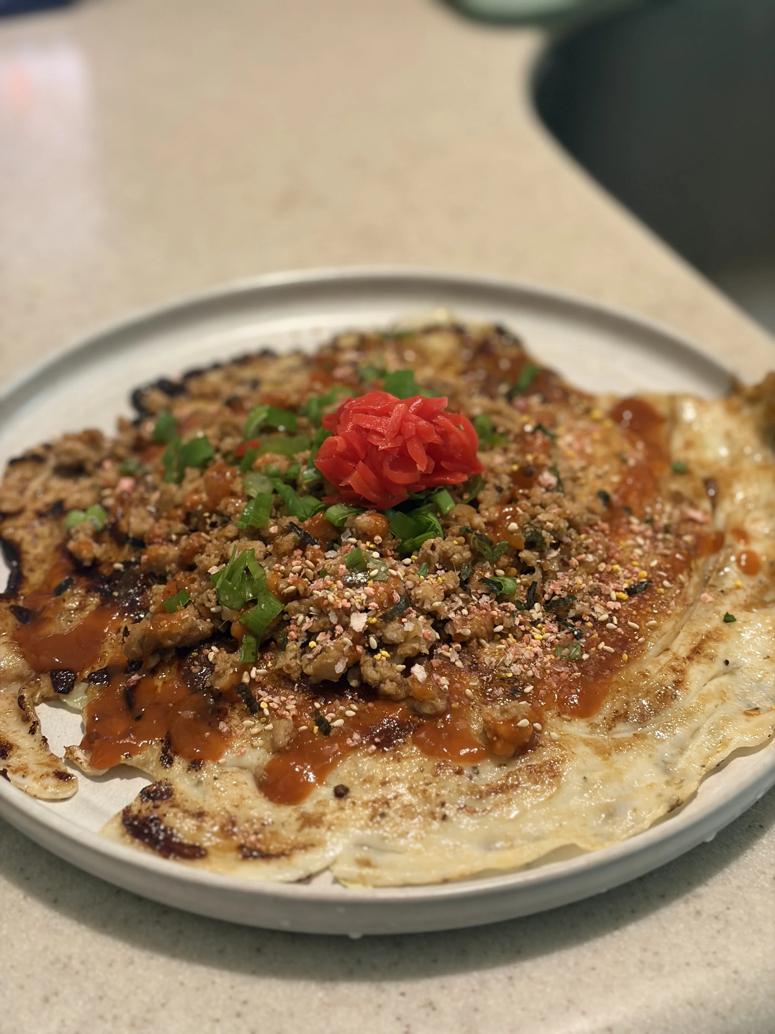 Crispy Japanese BBQ Cabbage Pancake (Okonomiyaki Style)