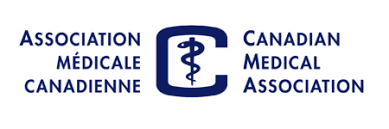 Logo of the Canadian Medical Association. Contains a large blue 'C' with a white medical symbol inside, and the text 'Association Médicale Canadienne' and 'Canadian Medical Association' beside it.