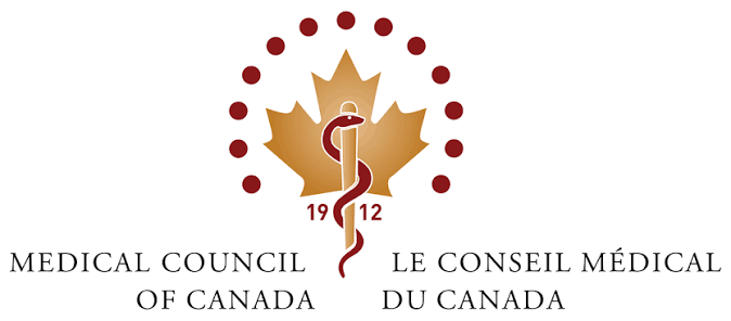 Logo of the Medical Council of Canada featuring a maple leaf with a caduceus and the year 2012.