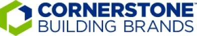 Cornerstone Building Brands logo with green and blue geometric design and company name