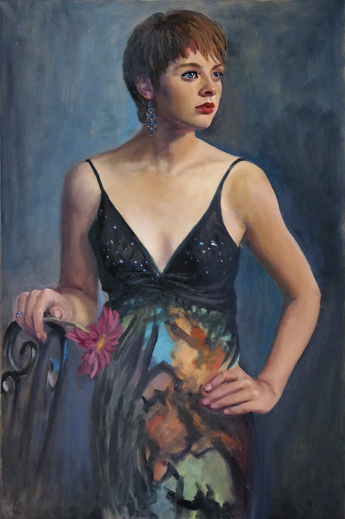 Emily in multicolored dress.png