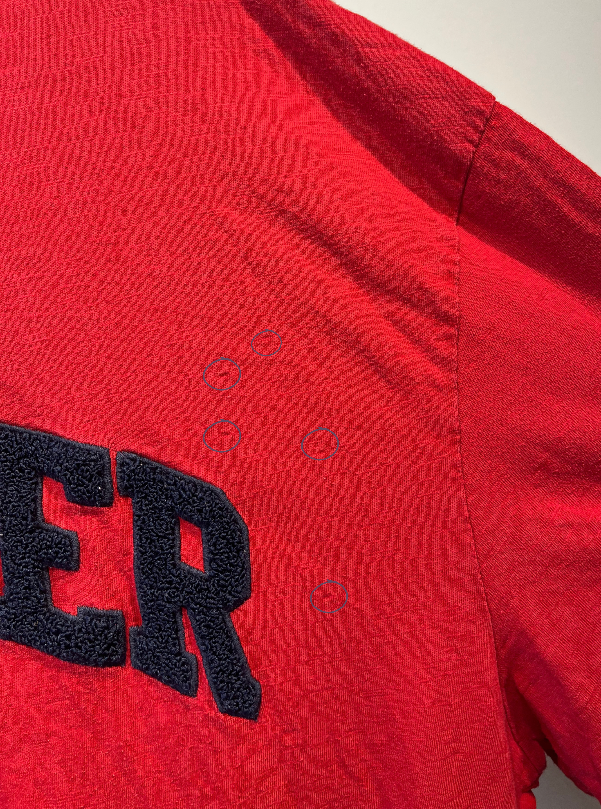 tommy hilfiger red fuzzy letter shirt.png