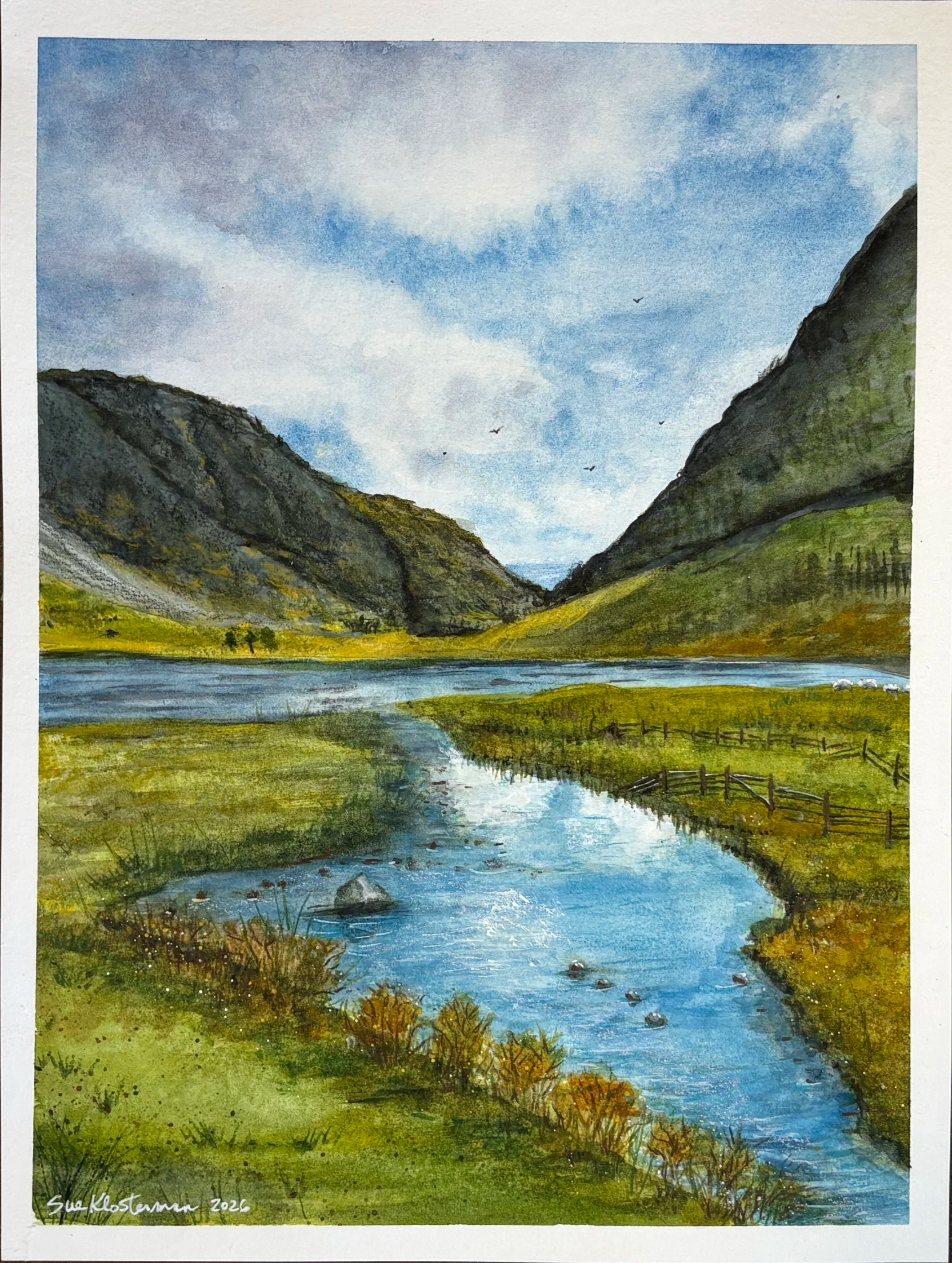 "Somewhere in Scotland" matted 
image size 9" x 12"
