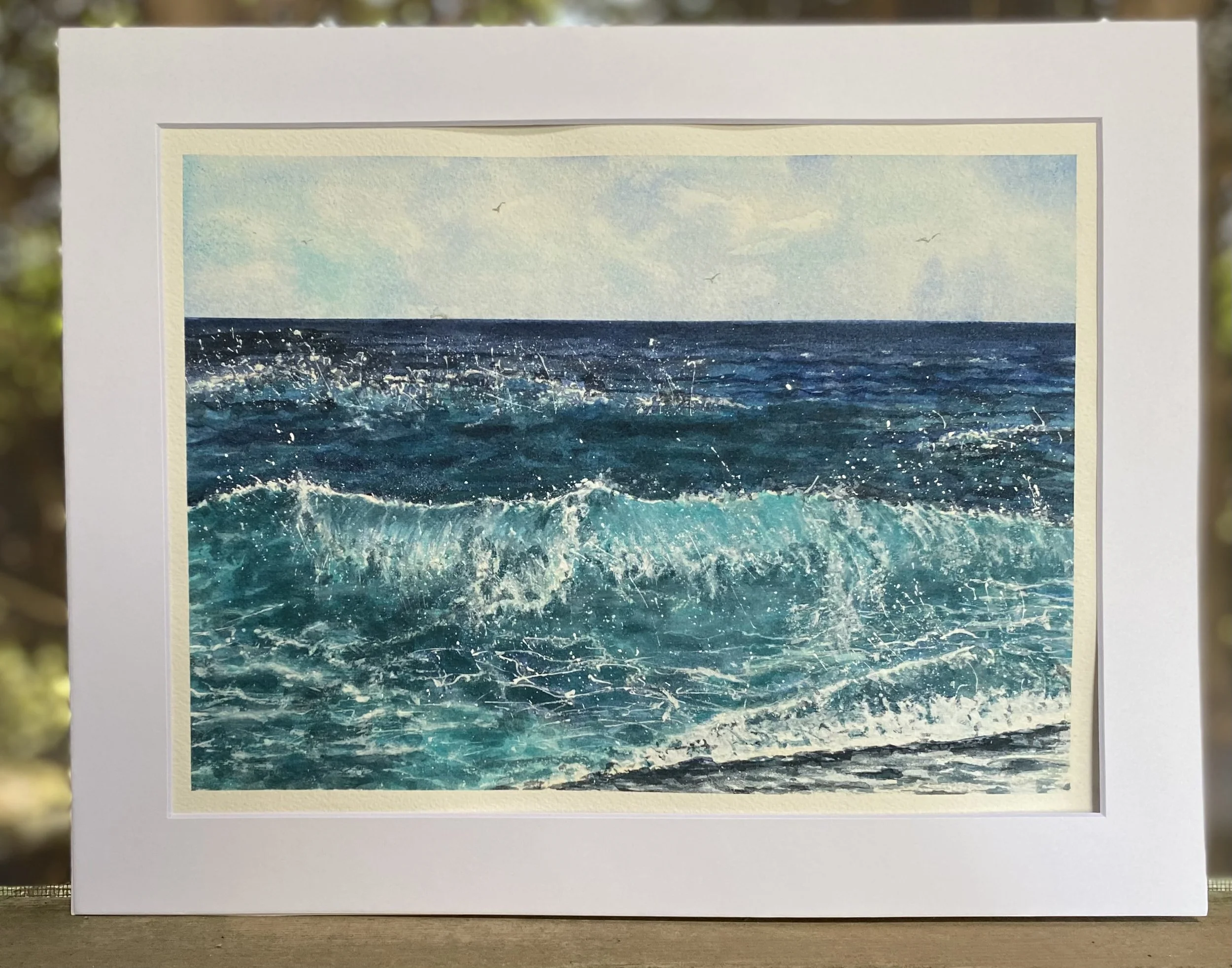 "Happy Waves"
matted, 
image size 10.5" x 7.5" 
(Prints available)
