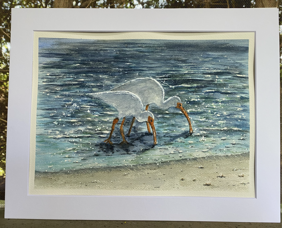 "Sanibel Sisters"
framed and matted, 
image size 10.5" x 7.5"
(prints available)
