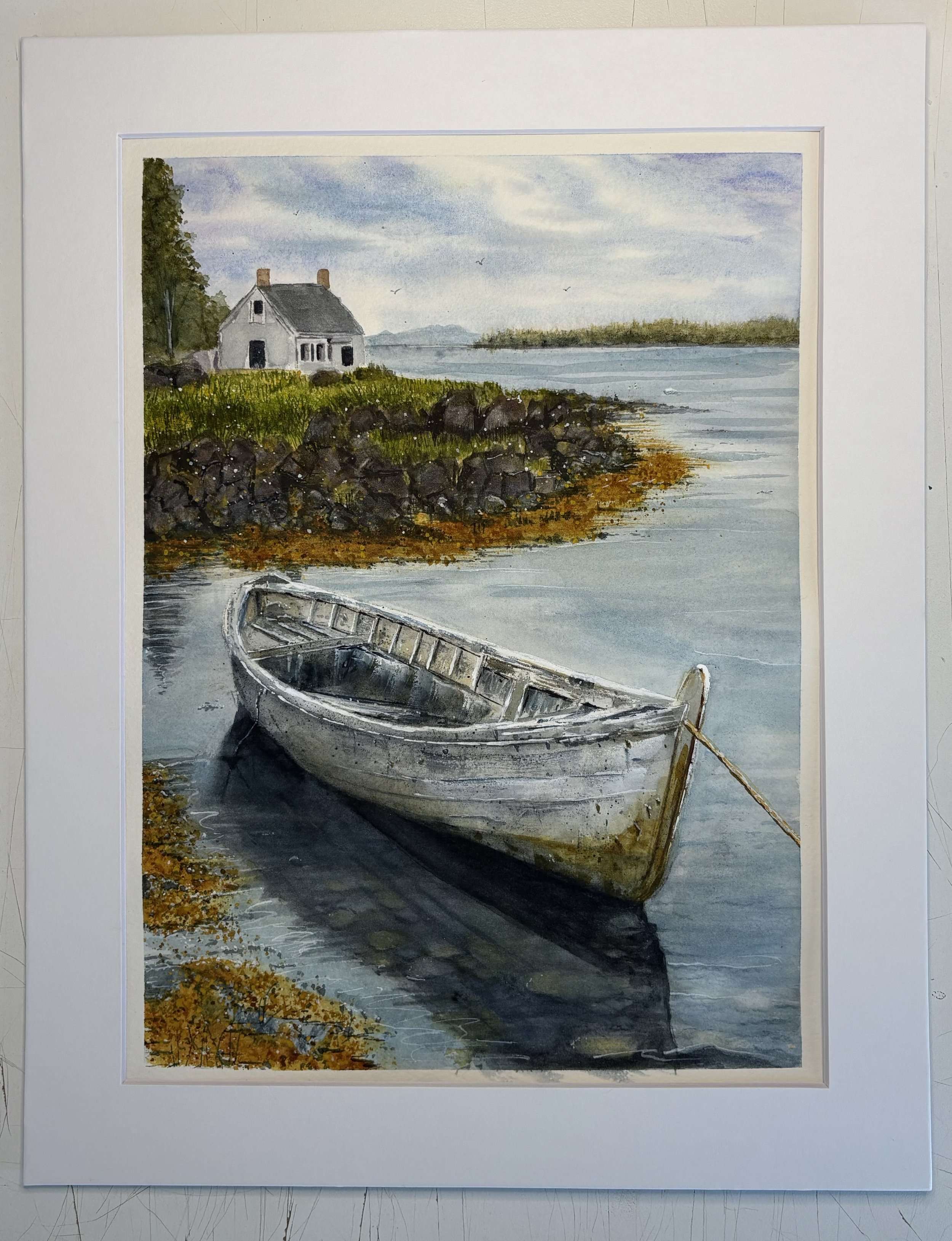"Wooden Boat" 9" x12"