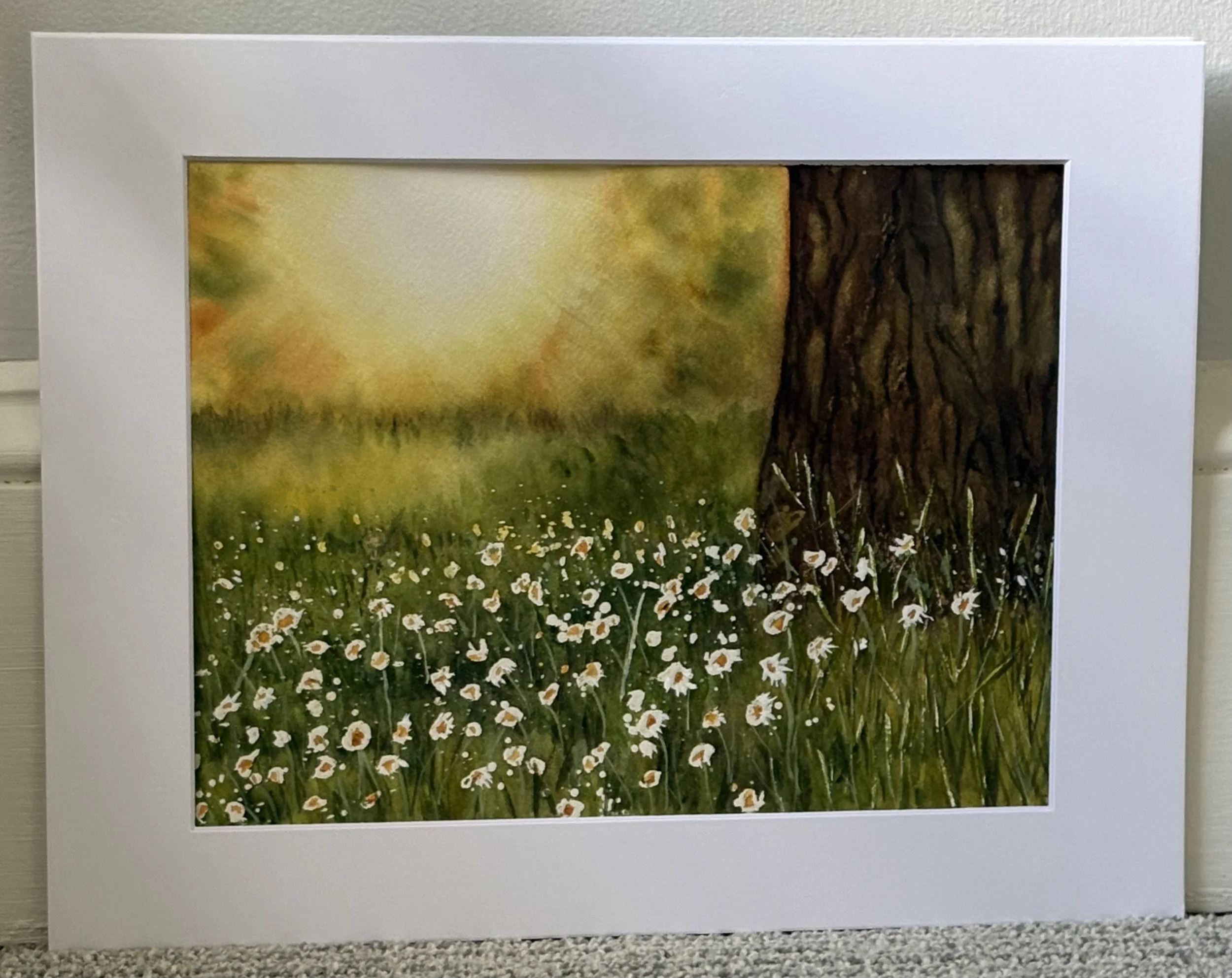"Sunshine Through the Trees"
matted, image size 12" x 9"