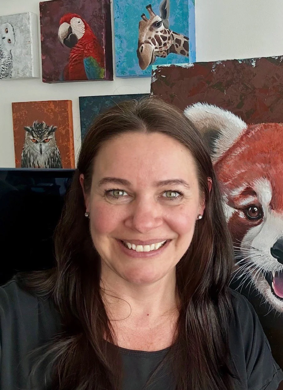 Ellie Morgan Artist in Houston in her studio