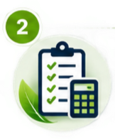 Lista de verificación en papel, un teléfono móvil y una calculadora.