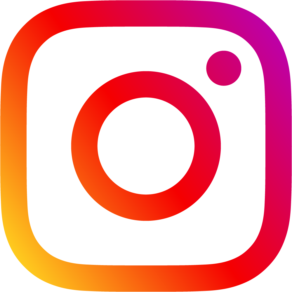 Colorful gradient Instagram logo with a rounded square shape.
