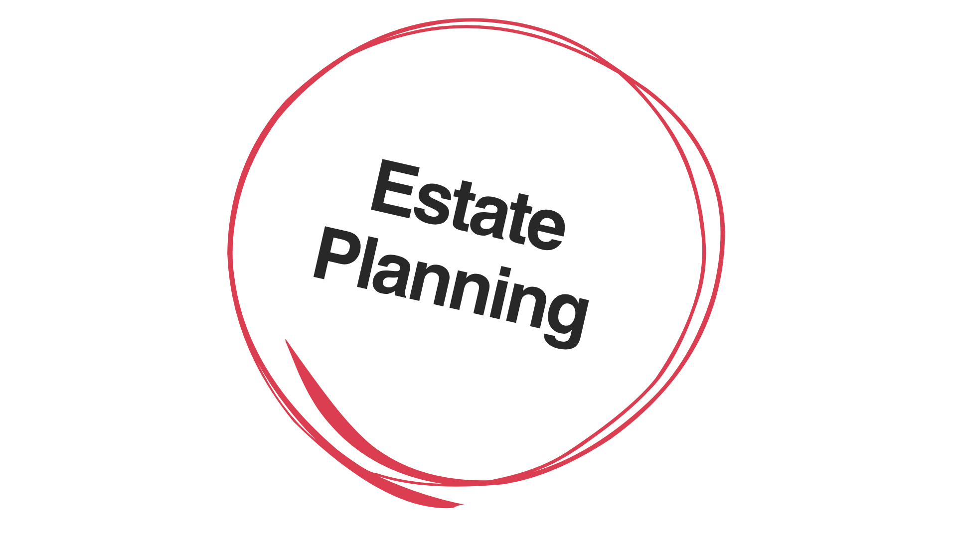 Illustration of a circular diagram with the words "Estate Planning" inside, surrounded by other unclear elements.