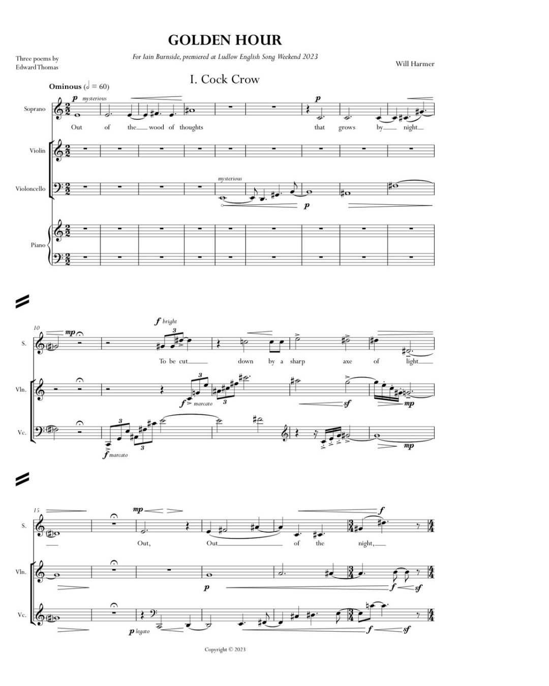 Golden Hour
Soprano / tenor and piano trio
  Vocal  