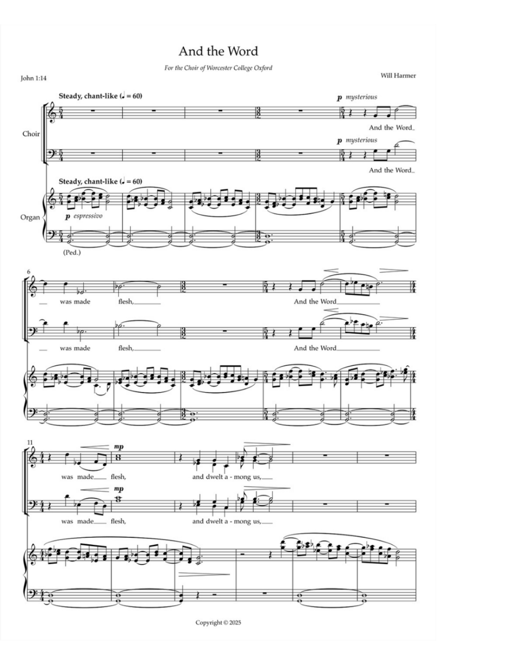 And the Word
SATB and organ
  Choral  