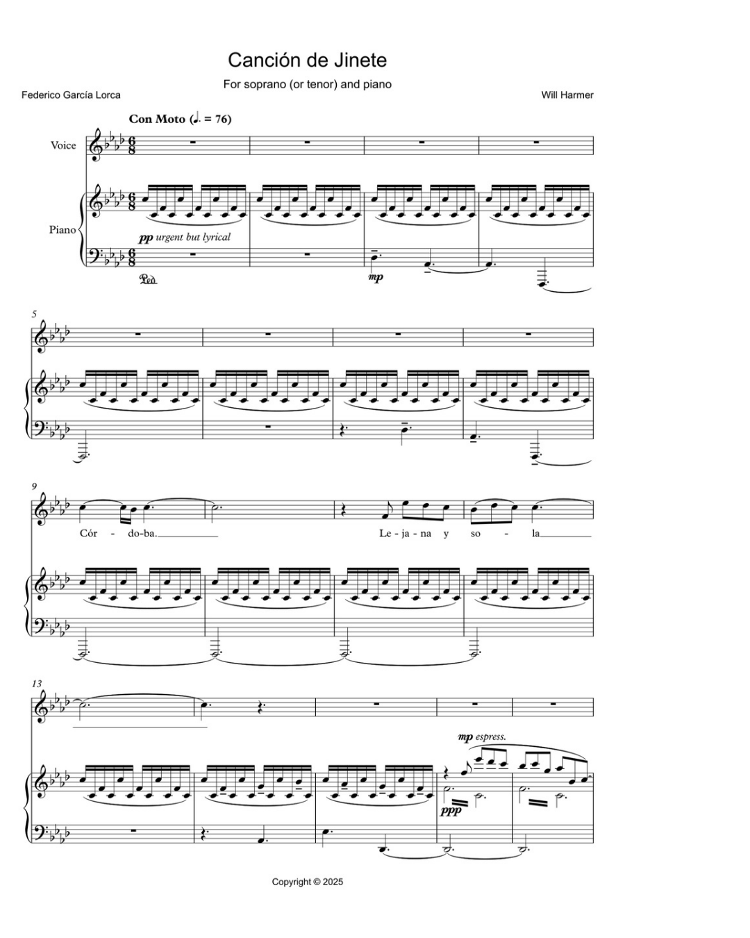 Cancion de jinete
Tenor and piano
  Vocal  