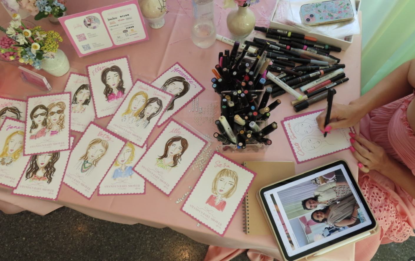 CORPORATE EVENT ARTIST - LIVE ILLUSTRATION ARTIST CHARLESTON KELSEY LINNARTZ LIVE EVENT ARTIST WEDDING ARTIST
