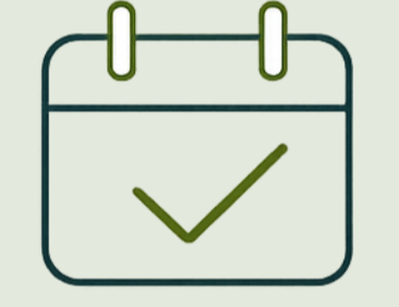 Calendar icon with a checkmark