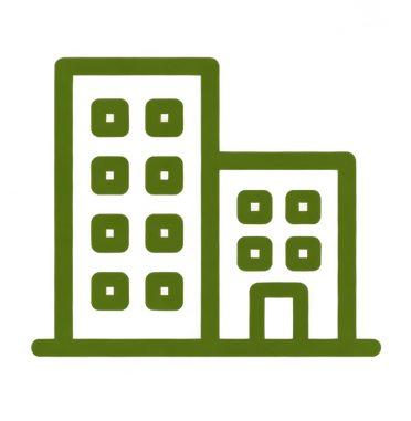 Outline of two smartphone screens with app icons on each.