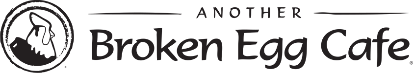 Logo for Another Broken Egg Cafe featuring a stylized egg with a cracked shell.