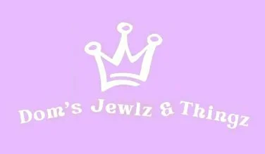 Sanborn Fall Festival Vendor LogoA purple background with a white crown graphic and the text 'Dom's Jewlz & Thinz' in white letters.